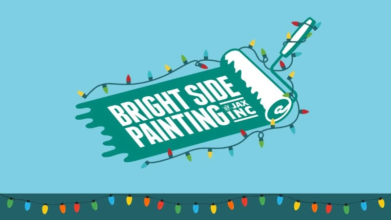 Bright Side Painting Holiday Logo with christmas lights