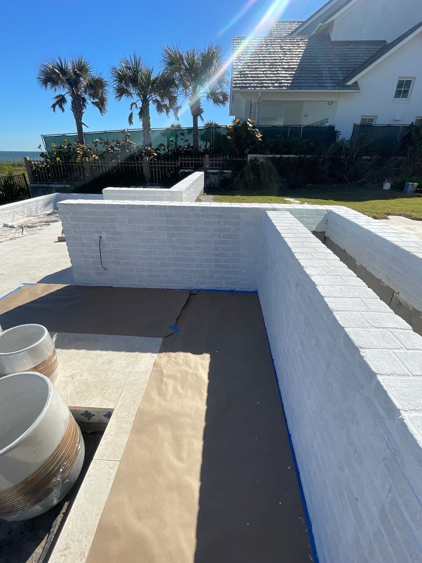 exterior wall painting - during