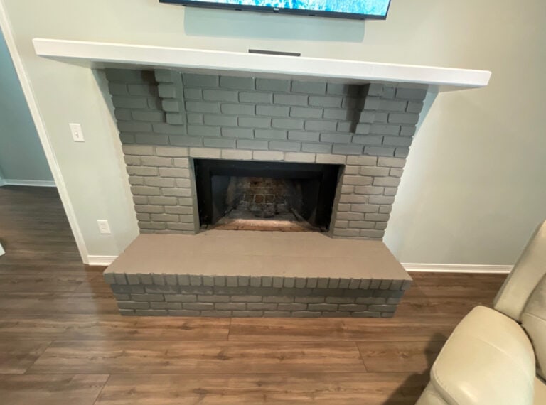 interior fireplace of woodridge home - after