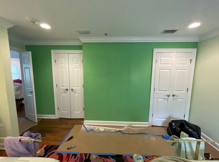 after image of interior wall paint