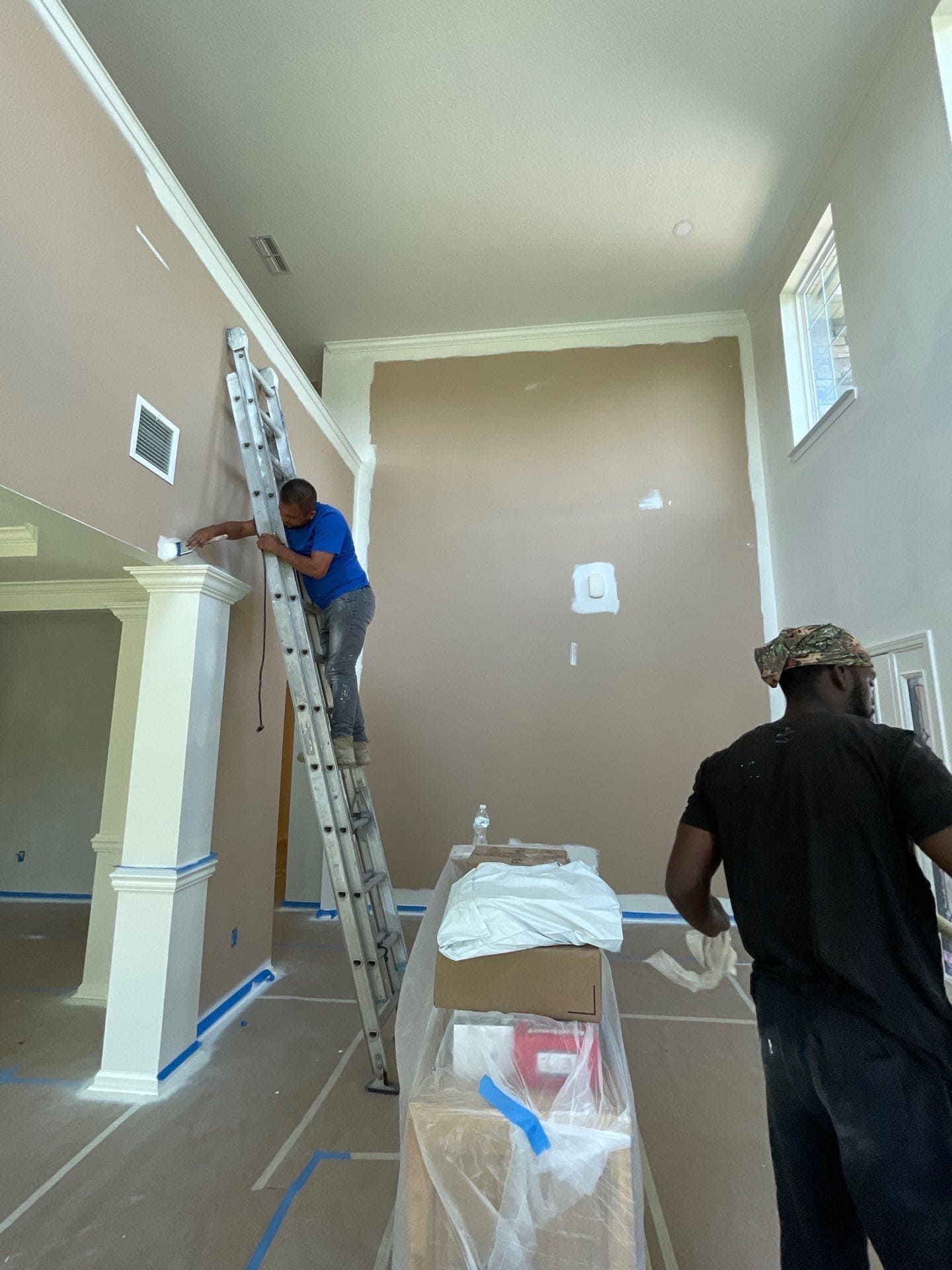 Bright Side team working on interior walls