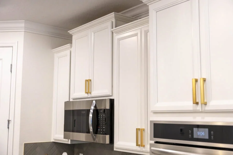 close up image of cabinets in a residential kitchen