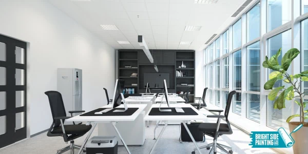 Office space with Bright Side logo overlaid