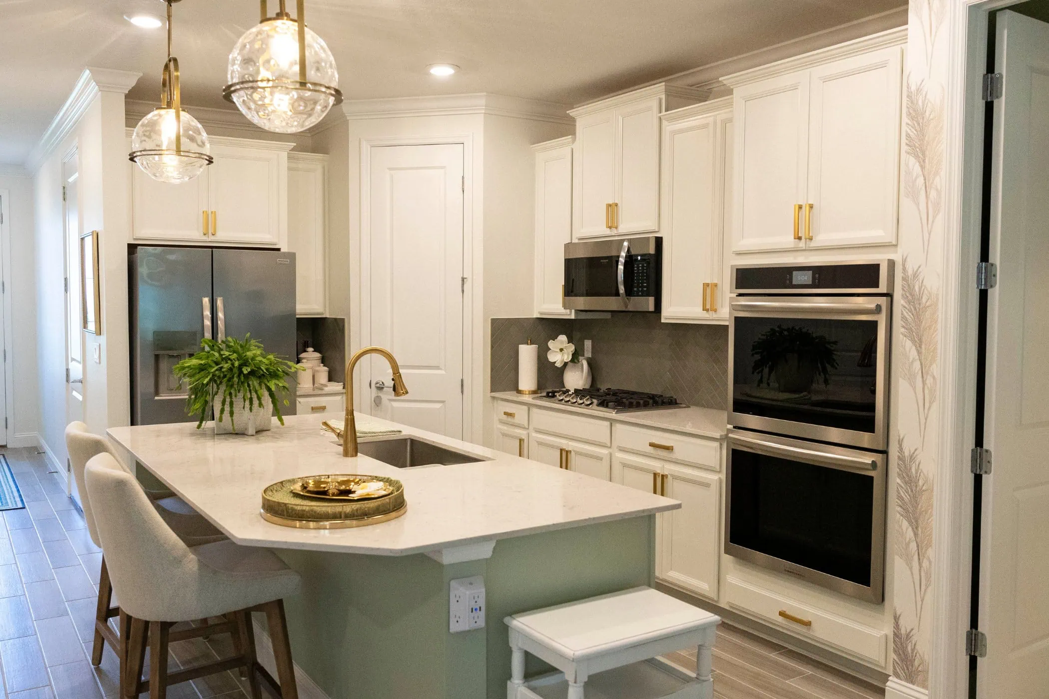 interior image of kitchen with refinished cabinets