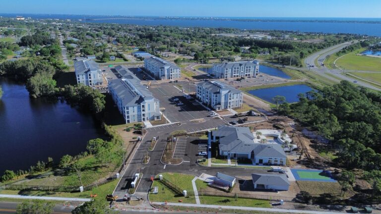 aerial view of Eastshore apartment complex
