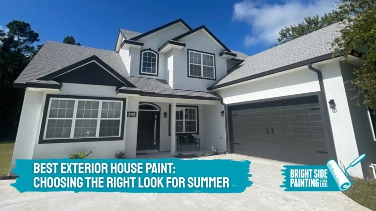 May blog image that says Best Exterior House Paint: Choosing the Right Look for Summer and features the Bright Side Logo