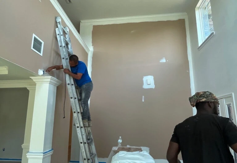 Bright Side team working on interior walls