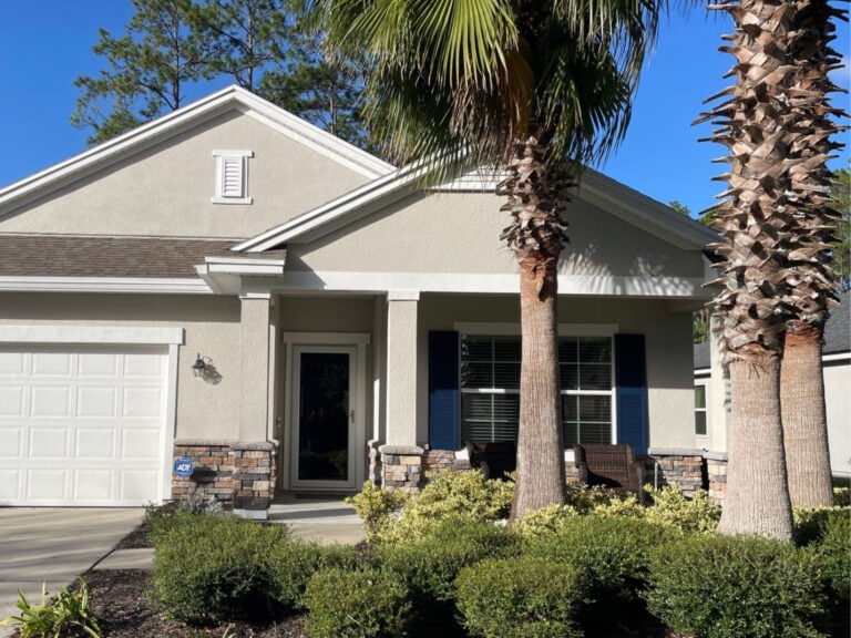 bright side painting after photo of stucco repair and exterior painting