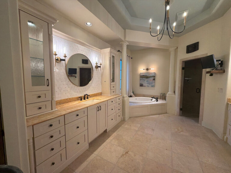 after shot of miramar bathroom cabinet painting project