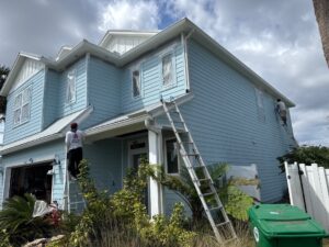 south jacksonville beach exterior in progress being painted by bright side painting
