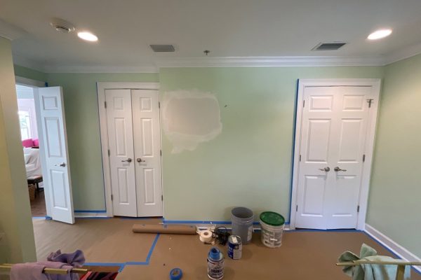 before image of interior wall paint